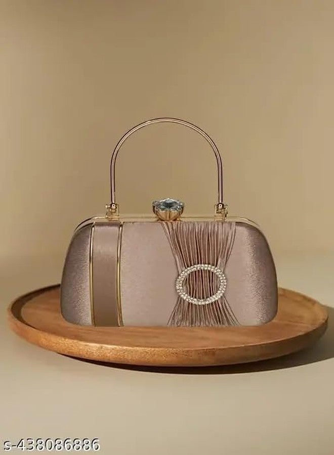 CLIX Clutch purse Very Stylish Bridal Premium quality Clutch Very Attractive Clutches purse for women & Girls, Trending Clutch purse, Very Stylish Clutch purse Copper - Image 2